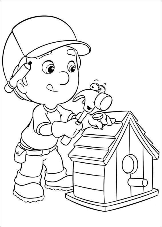 coloriage manny fabrique une maison pour les oiseaux